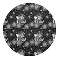 Koi Carp And Chrysanthemum Pattern Print Round Blanket