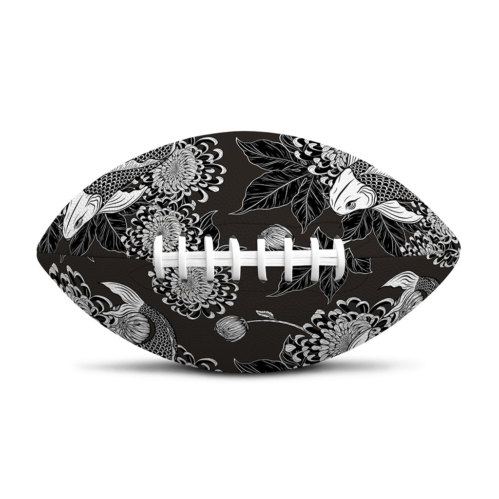 Koi Carp And Chrysanthemum Pattern Print Rugby Ball