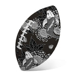 Koi Carp And Chrysanthemum Pattern Print Rugby Ball