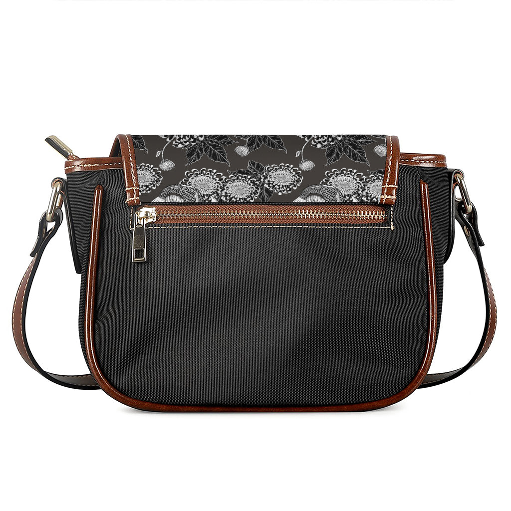 Koi Carp And Chrysanthemum Pattern Print Saddle Bag