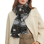 Koi Carp And Chrysanthemum Pattern Print Scarf