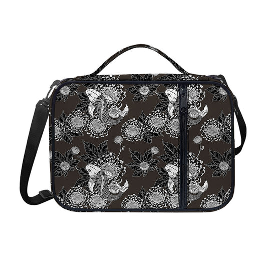 Koi Carp And Chrysanthemum Pattern Print Shoulder Strap Bible Bag