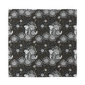 Koi Carp And Chrysanthemum Pattern Print Silk Bandana