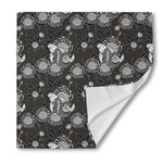 Koi Carp And Chrysanthemum Pattern Print Silk Bandana