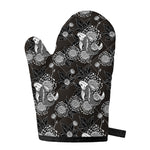Koi Carp And Chrysanthemum Pattern Print Single Oven Mitt