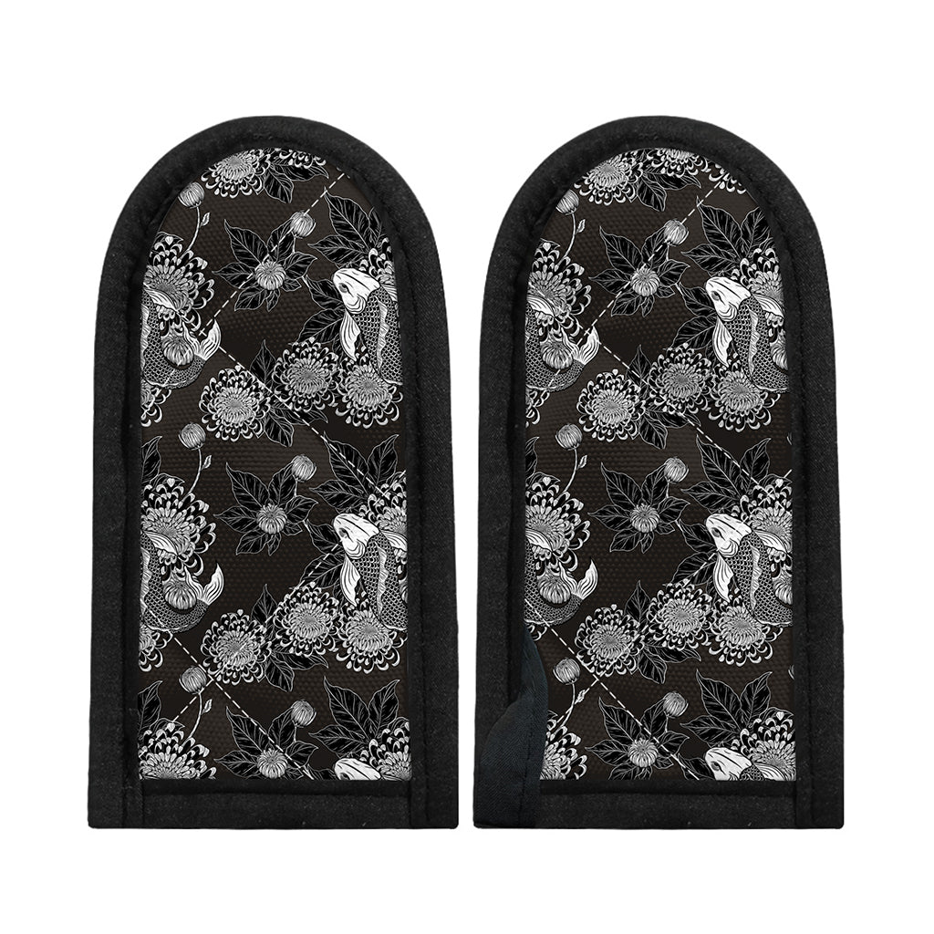 Koi Carp And Chrysanthemum Pattern Print Skillet Handle Cover
