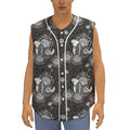 Koi Carp And Chrysanthemum Pattern Print Sleeveless Baseball Jersey