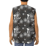 Koi Carp And Chrysanthemum Pattern Print Sleeveless Baseball Jersey