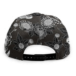 Koi Carp And Chrysanthemum Pattern Print Snapback Cap