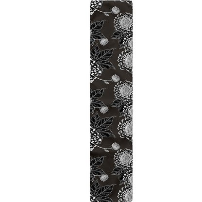 Koi Carp And Chrysanthemum Pattern Print Table Runner