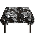 Koi Carp And Chrysanthemum Pattern Print Tablecloth