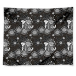 Koi Carp And Chrysanthemum Pattern Print Tapestry