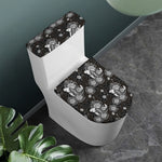 Koi Carp And Chrysanthemum Pattern Print Toilet Lid And Tank Cover Set