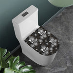 Koi Carp And Chrysanthemum Pattern Print Toilet Lid Cover