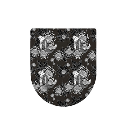 Koi Carp And Chrysanthemum Pattern Print Toilet Lid Cover