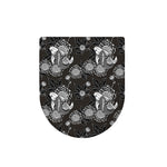 Koi Carp And Chrysanthemum Pattern Print Toilet Lid Cover
