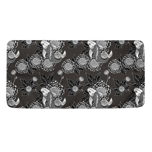 Koi Carp And Chrysanthemum Pattern Print Towel