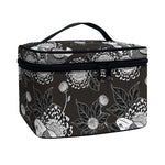 Koi Carp And Chrysanthemum Pattern Print Travel Makeup Bag