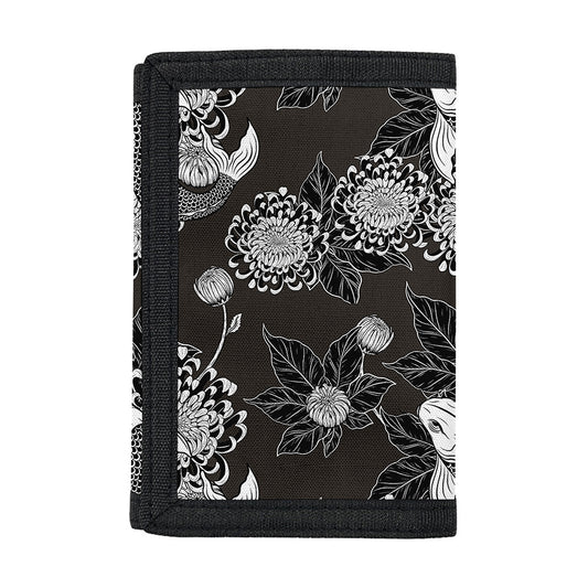 Koi Carp And Chrysanthemum Pattern Print Trifold Wallet