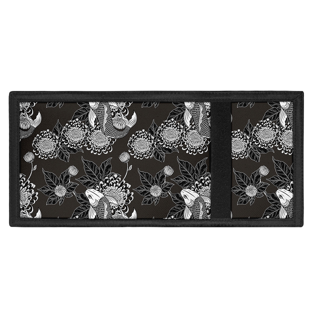 Koi Carp And Chrysanthemum Pattern Print Trifold Wallet