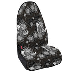 Koi Carp And Chrysanthemum Pattern Print Waterproof Car Seat Cover