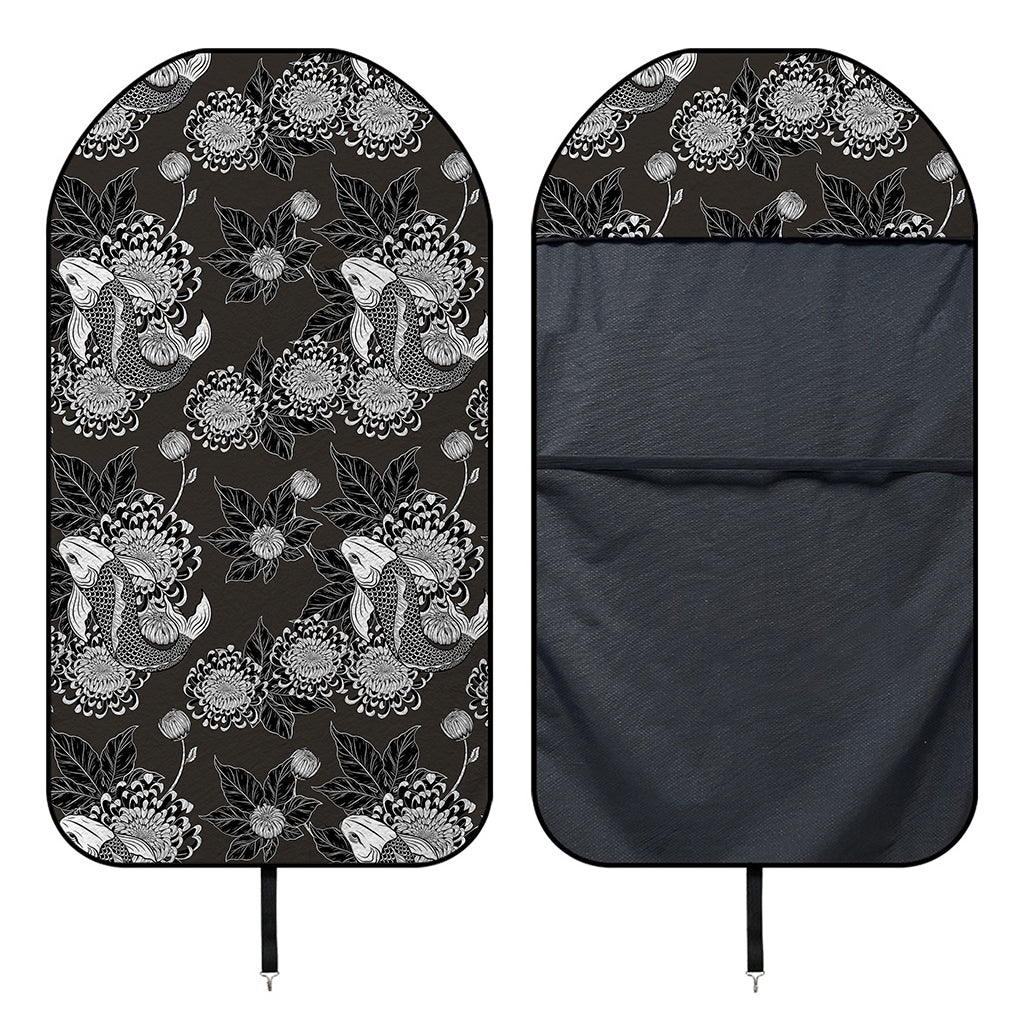 Koi Carp And Chrysanthemum Pattern Print Waterproof Car Seat Cover
