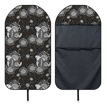 Koi Carp And Chrysanthemum Pattern Print Waterproof Car Seat Cover
