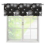Koi Carp And Chrysanthemum Pattern Print Window Valance