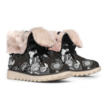 Koi Carp And Chrysanthemum Pattern Print Winter Boots