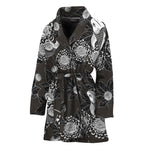 Koi Carp And Chrysanthemum Pattern Print Women's Bathrobe