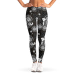 Koi Carp And Chrysanthemum Pattern Print Women's Leggings