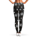 Koi Carp And Chrysanthemum Pattern Print Women's Leggings