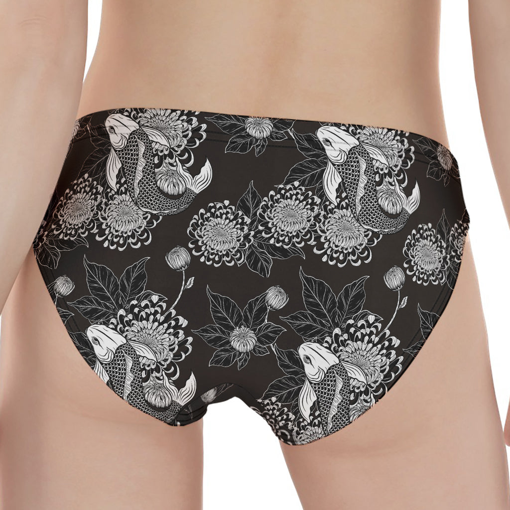 Koi Carp And Chrysanthemum Pattern Print Women's Panties