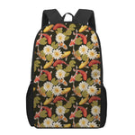 Koi Carp And Lotus Pattern Print 17 Inch Backpack