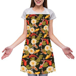 Koi Carp And Lotus Pattern Print Adjustable Apron