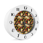 Koi Carp And Lotus Pattern Print Alarm Clock