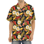 Koi Carp And Lotus Pattern Print Aloha Shirt
