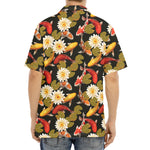 Koi Carp And Lotus Pattern Print Aloha Shirt