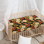 Koi Carp And Lotus Pattern Print Baby Crib Sheet