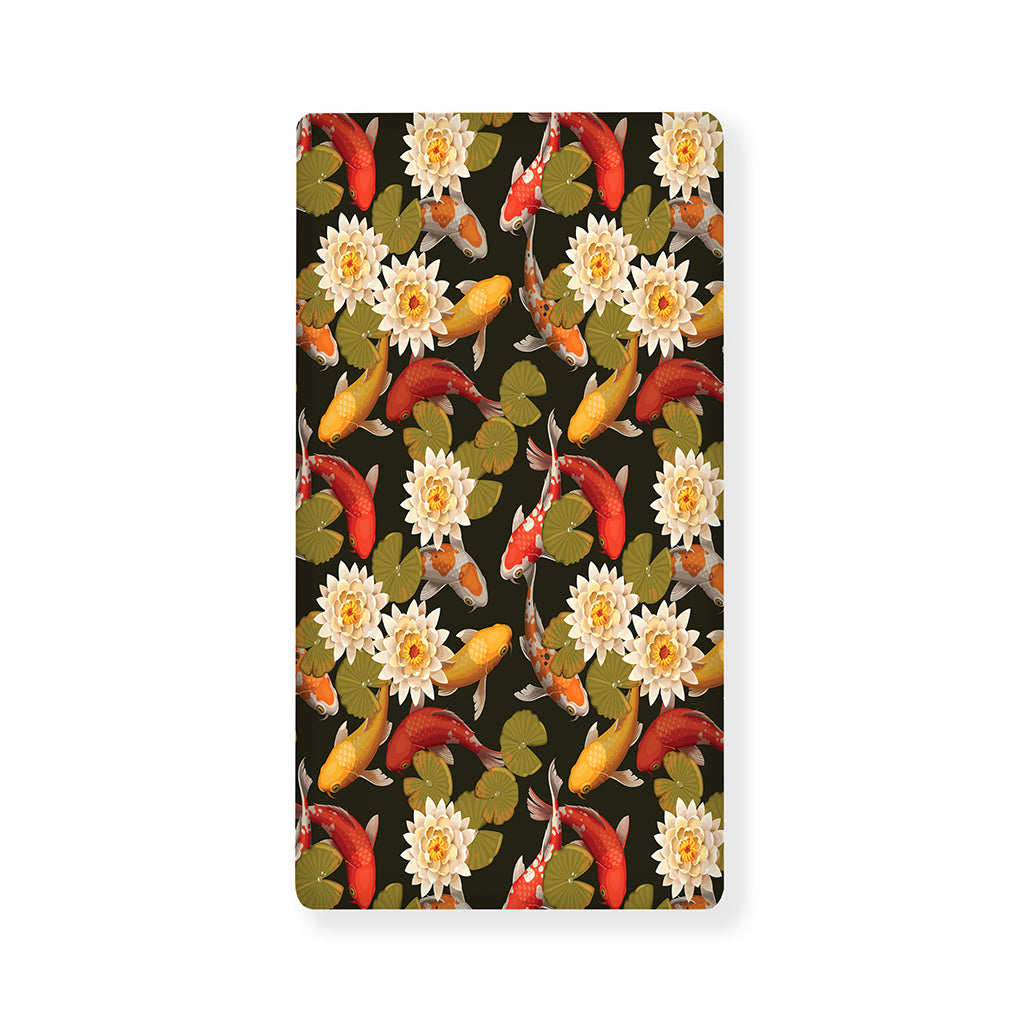 Koi Carp And Lotus Pattern Print Baby Crib Sheet