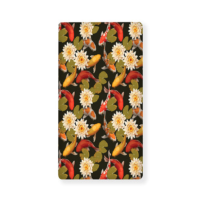 Koi Carp And Lotus Pattern Print Baby Crib Sheet