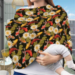 Koi Carp And Lotus Pattern Print Baby Seat Cover