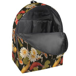 Koi Carp And Lotus Pattern Print Backpack