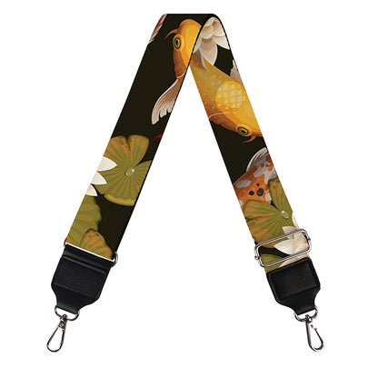 Koi Carp And Lotus Pattern Print Bag Strap