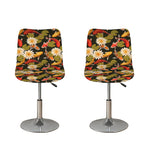 Koi Carp And Lotus Pattern Print Bar Stool Covers