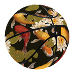 Koi Carp And Lotus Pattern Print Basketball