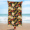 Koi Carp And Lotus Pattern Print Beach Towel