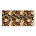 Koi Carp And Lotus Pattern Print Beach Towel