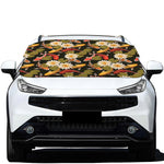 Koi Carp And Lotus Pattern Print Car Windshield Snow Cover