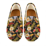 Koi Carp And Lotus Pattern Print Casual Shoes